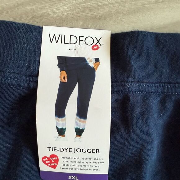 Wildfox Tie-Dye Joggers Navy XXL  NWT - Picture 5 of 7